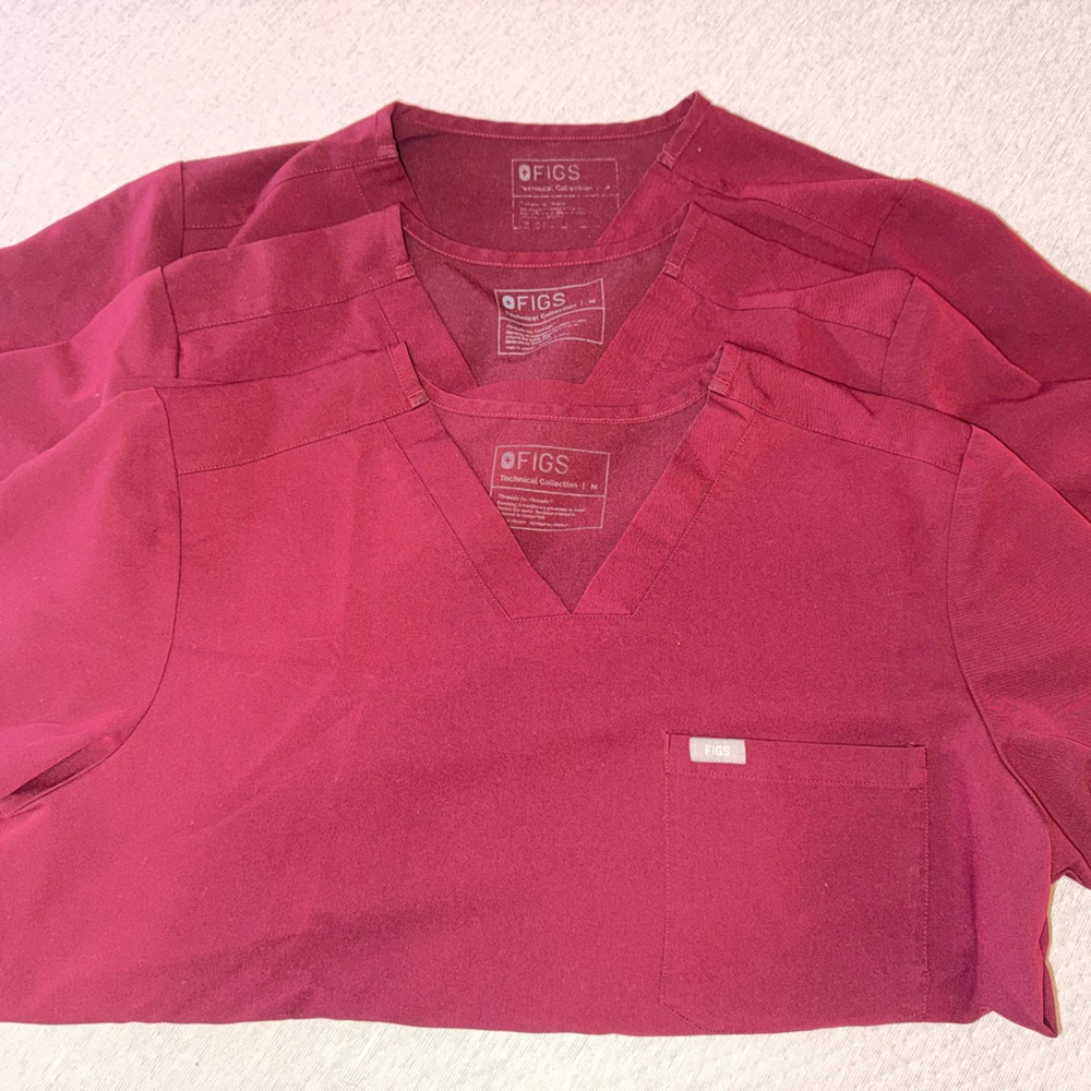 Figs Burgundy Scrub Top